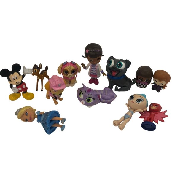 Lot Of Mixed Character Figures & Toys Including Mickey Mouse Doc McStuffins Mini - Picture 1 of 11